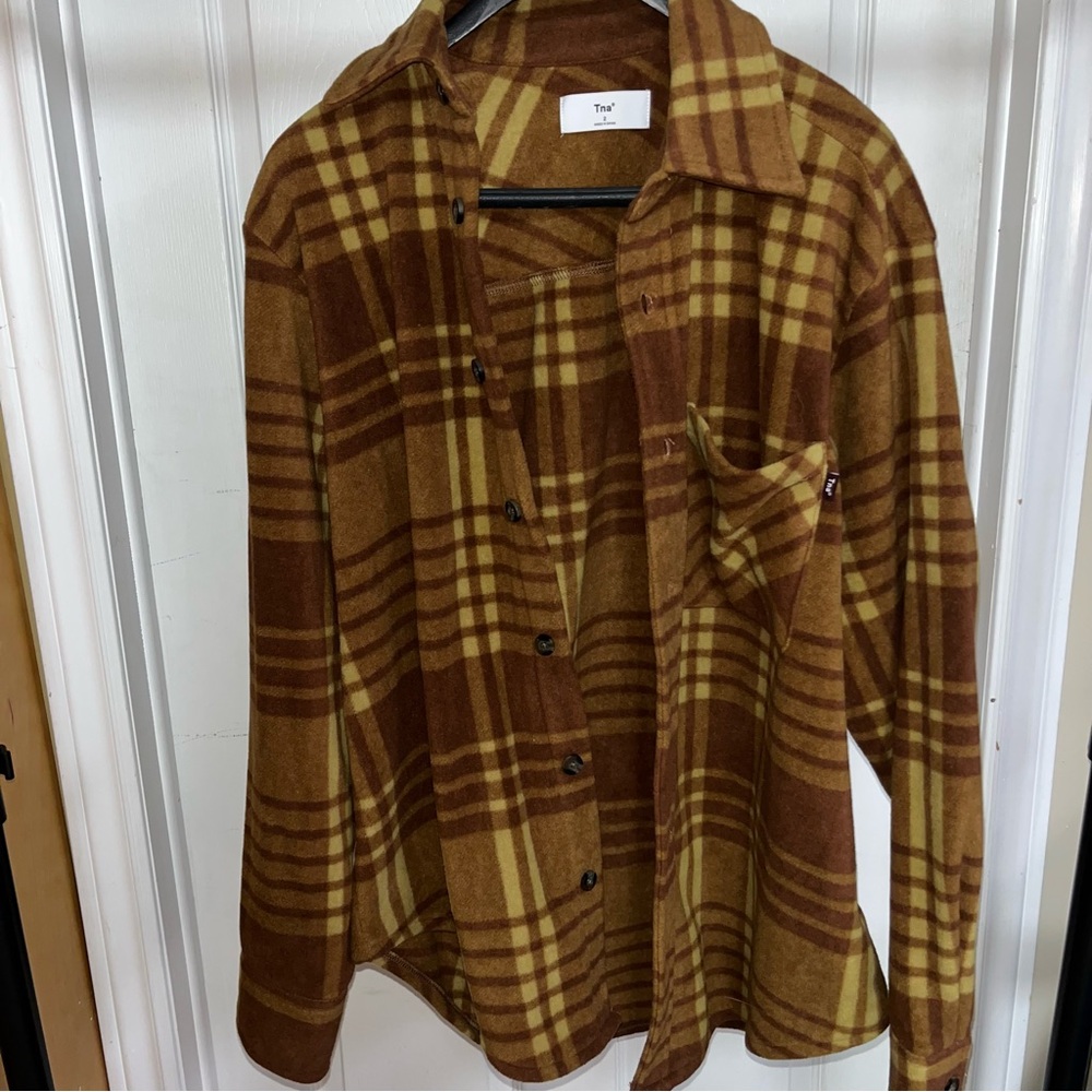 Aritzia/TNA Plaid polar fleece Button-Up Shirt